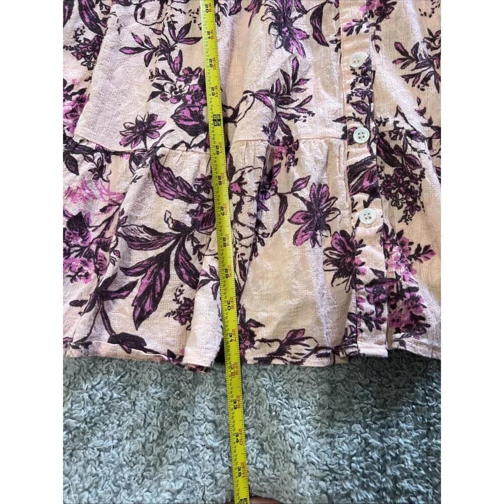 Free people floral tunic size extra small BoHo cottage core ruffled